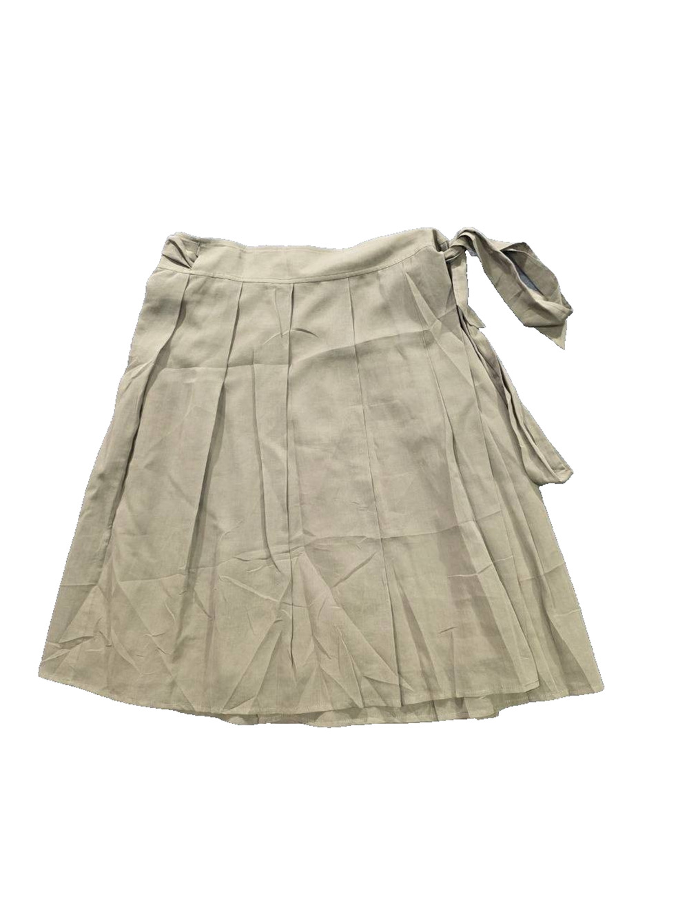 Theory Pleated Canvas Mini silk wrap tan boho Skirt Size 4 A009790
